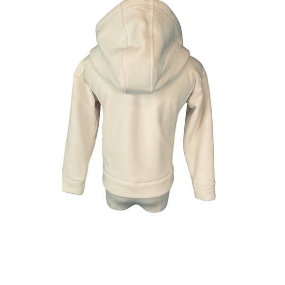 NWOT Zella Cream Hooded Ribbed Zip-Up Jacket Kids 8/10 Medium Polyester Blend - Picture 13 of 15
